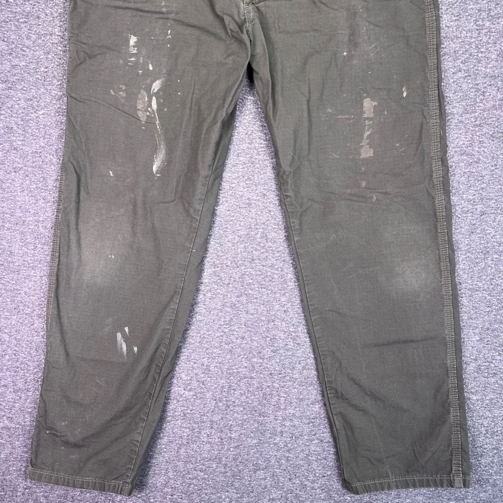 Wrangler Riggs Workwear Pants Mens 38x32 Green Ripstop Utility Painter Carpenter